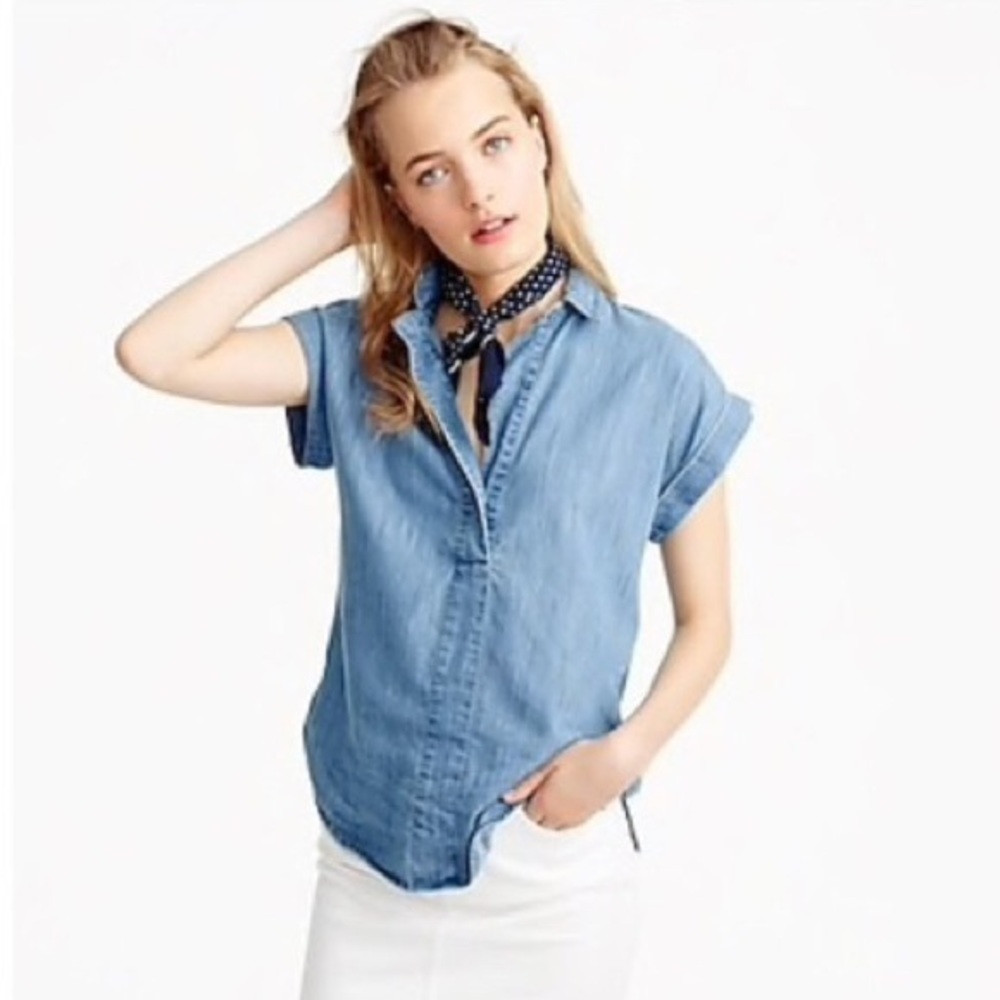 J Crew Denim Popover Shirt